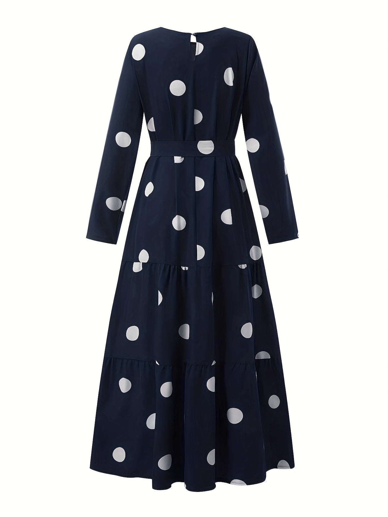 2023 New Women's Elegant Red & White Polka Dot Arabic Abaya Dress - Long Sleeve Round Neck with Adjustable Waist Tie, Machine Washable Lightweight Modest Cover for Spring Summer Fall, Abaya for Summer, Cultural Attire, Season