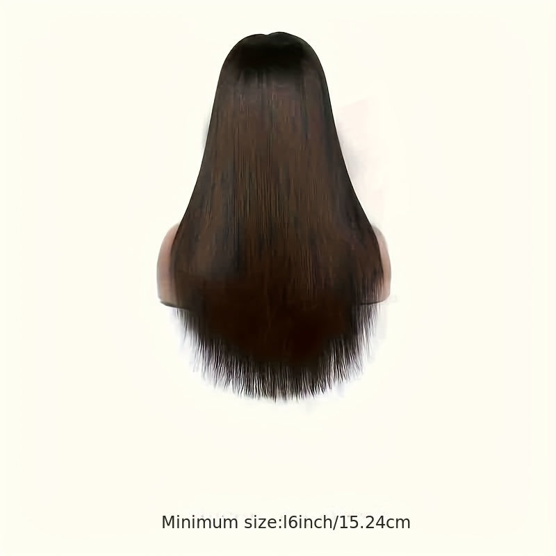 Glueless Wig - No Glue Needed, Pre Plucked & Cut Front, Natural Black Human Hair Lace Front Wig, 150% Density for, Everyday & Special Events, Event Hairpiece, Sleek Straight Style