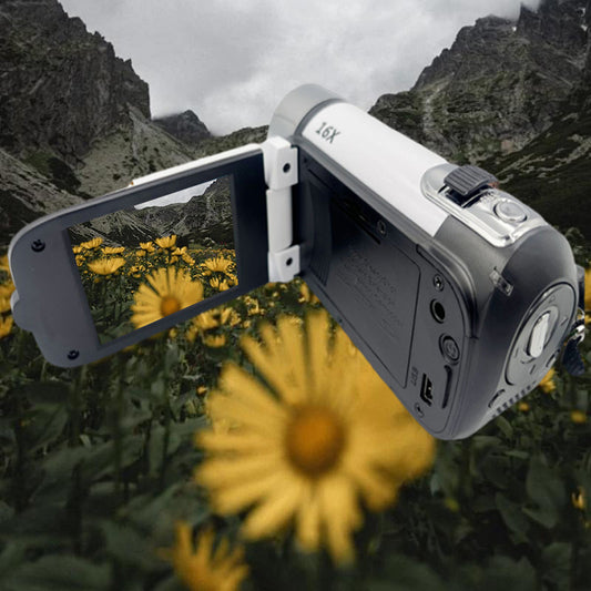 Latest Digital HD   with 16MP 1080P Full HD Recording, 16x Zoom Lens & Stabilization System, -Powered Compact  with Ergonomic Grip & One-Touch Recording for Travel, Vlogging, Family Events - Ideal Gift for Beginners/Experts (