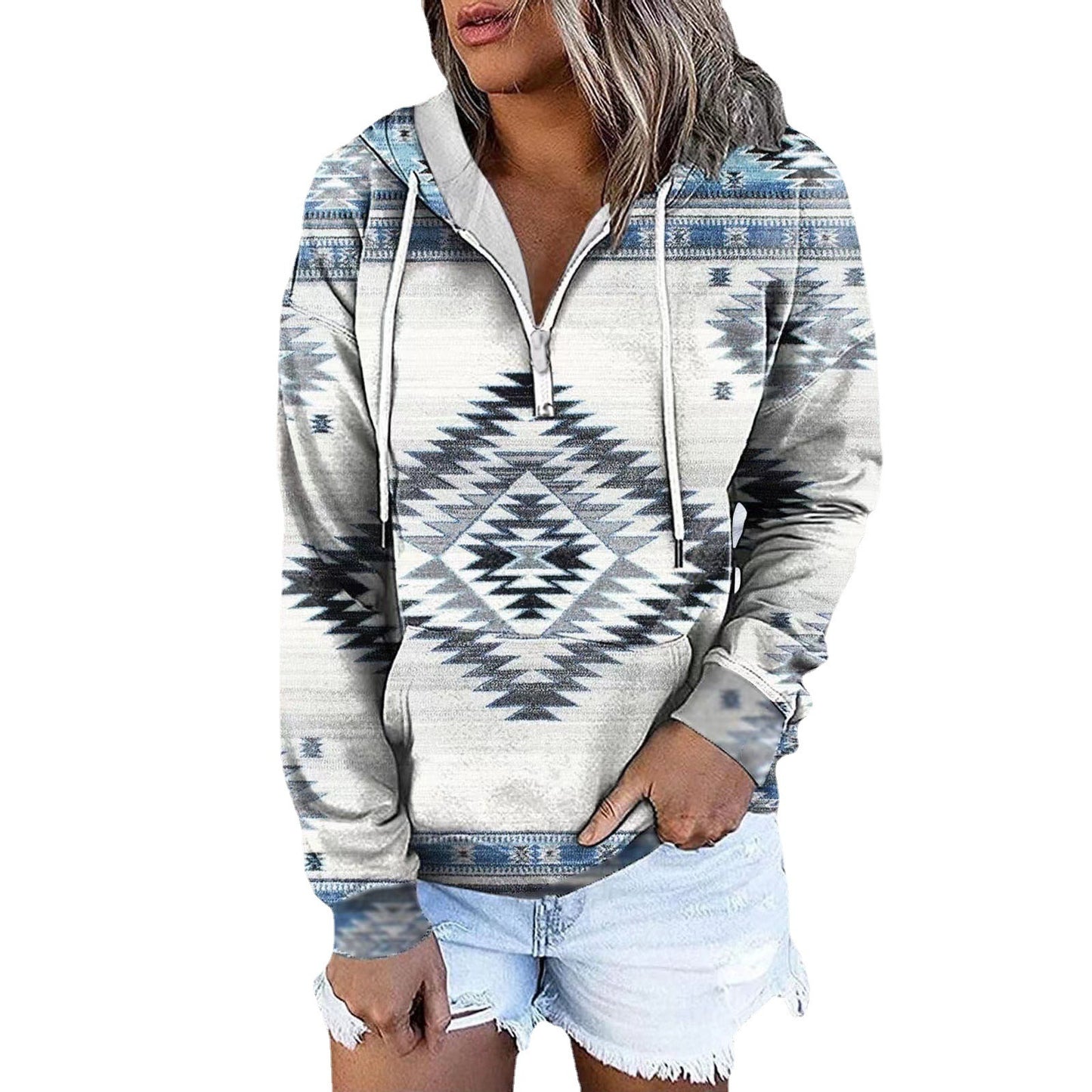 Women's New Ethnic Tribe Hooded Sweater Coat