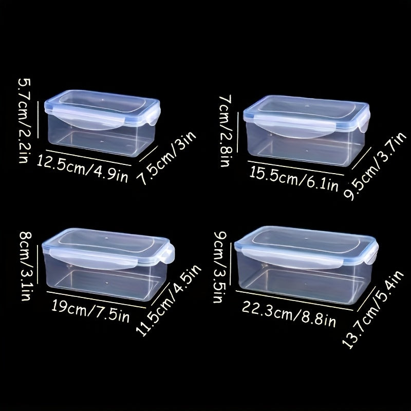 Heavy-Duty Airtight Food Storage Containers, 8pcs Set of 4 Containers + 4 Lids, Leakproof BPA-Free Dishwasher Safe, Stain-Resistant Easy-Clean Design, Stackable Space-Saving, For Meal Prep Bento Boxes Kitchen Pantry