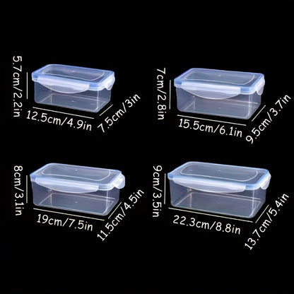 Heavy-Duty Airtight Food Storage Containers, 8pcs Set of 4 Containers + 4 Lids, Leakproof BPA-Free Dishwasher Safe, Stain-Resistant Easy-Clean Design, Stackable Space-Saving, For Meal Prep Bento Boxes Kitchen Pantry