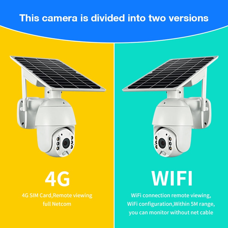 Brand 4G SIM Card WIFI Solar Battery PTZ Camera 1080P Outdoor Waterproof  PIR Alarm Motion Detection P2P CCTV Camera