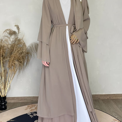 Abaya Muslim Women's Casual Solid Color Elegant Batwing Sleeve Long Loose Robe Maxi Dress Middle Eastern Saudi Dubai Turkish Traditional Arabic Kaftan