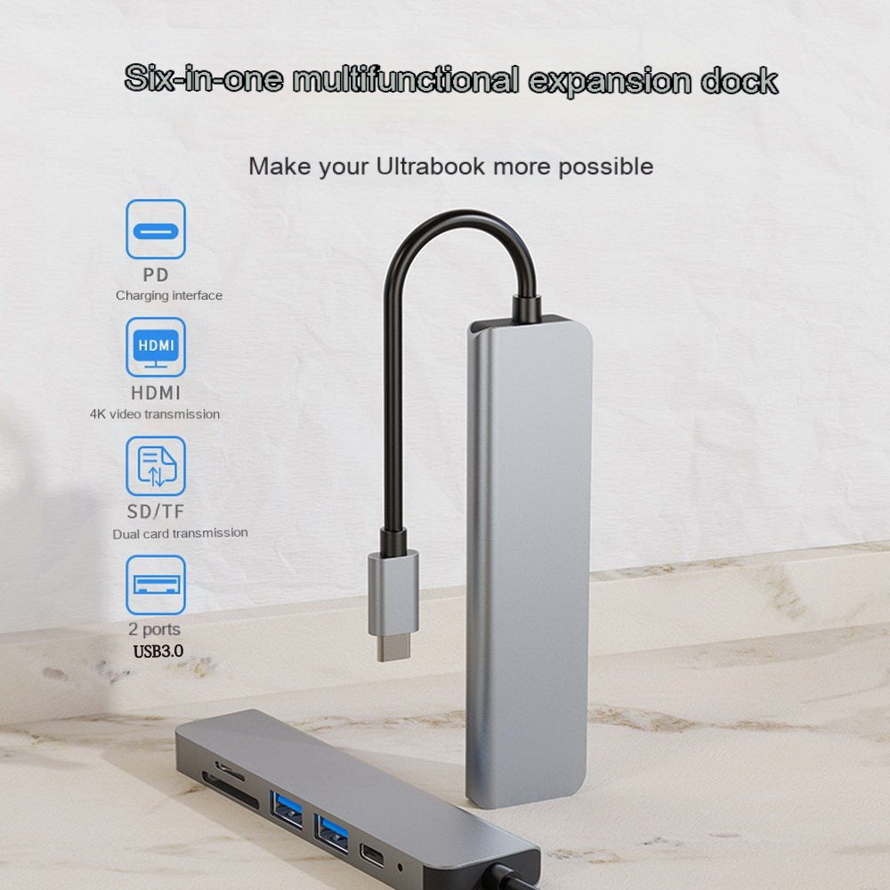 USB C Six in One Expansion Dock Notebook Multifunctional Converter