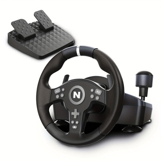 NiTHO Drive Pro ONE V200 Gaming Racing Wheel & Pedals - 270-Degree Steering Wheel with Integrated Sequential Gear Shifter, Multi-Use Motion Sensing for PC, PS4, Xbox One, Xbox Series X/S, Driving Car Simulator, Driving Simula