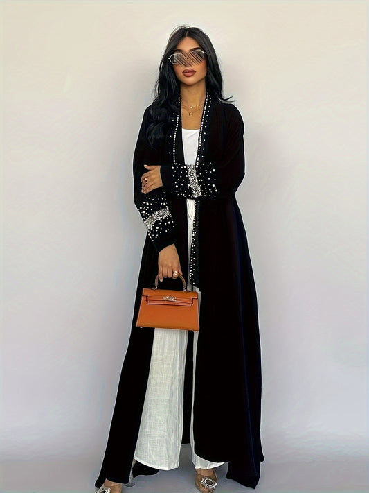 1pc 's Full-Length Arabic/Dress Abaya Robe with Matching Chiffon-like Headscarf-like Turban-like Cover - Elegant Traditional Muslim Dress for Weddings, Hajj, Umrah, Daily Wear - Hand Washable, All-Season