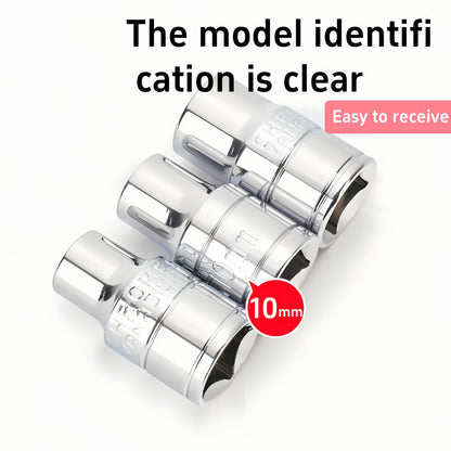 10pcs Wireless Impact Wrench Set with 1/2 Inch Drive Short Wall Metric Sockets (8mm-19mm) - Professional Automotive Repair Tools & Hand Tools, Heavy-Duty Impact Wrench for Car Maintenance, Machinery Repair, Durable Steel Cons