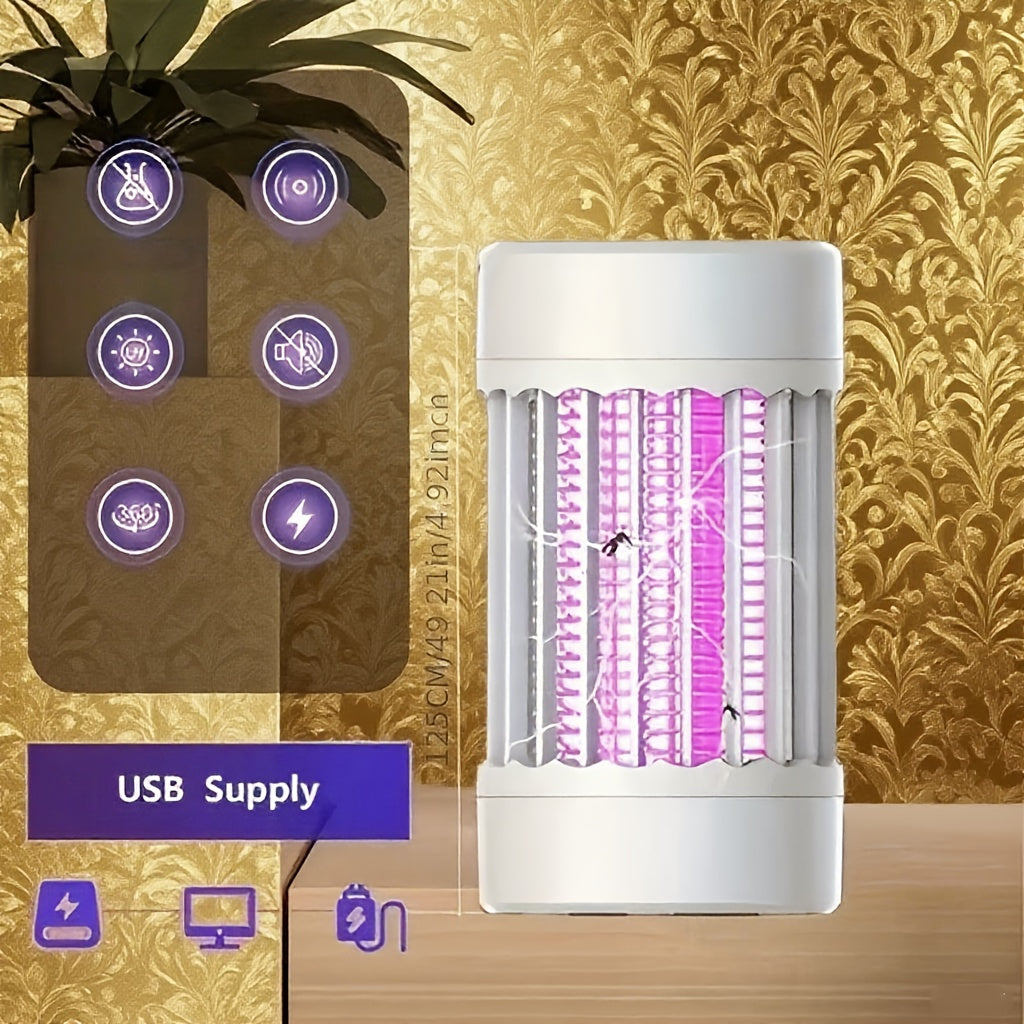 [Smart Mosquito Killer Lamp] Luxury Mosquito Killer Lamp | UV Light & Electric Bug Zapper - 1pc USB-Powered Smart Insect Trap with Auto On/Off, Silent Night Mode, Modern Design for Home, Bedroom, Office - Indoor/Outdoor Use,