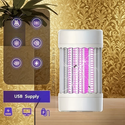[Smart Mosquito Killer Lamp] Luxury Mosquito Killer Lamp | UV Light & Electric Bug Zapper - 1pc USB-Powered Smart Insect Trap with Auto On/Off, Silent Night Mode, Modern Design for Home, Bedroom, Office - Indoor/Outdoor Use,