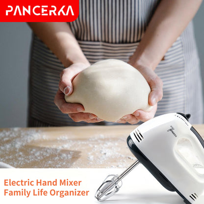 PANCERKA 7-Speed Electric Handheld Mixer with Beaters & Dough Hooks - Lightweight Ergonomic Design, Powerful Motor for Baking, Whisking, Beating Eggs - EU Plug (220V), Egg Whisking, Ergonomic Mixer, Durable Construction