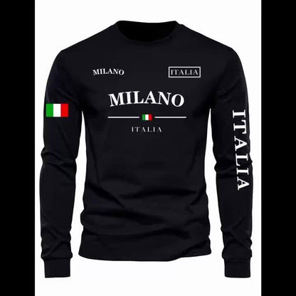 Men's Outdoor Casual Sports Long Sleeve T-Shirt - Crew Neck, Fleece-Lined Warm Base Layer for Autumn/Winter, Polyester and Spandex Blend, Machine Washable, Grappling, Wear On Body