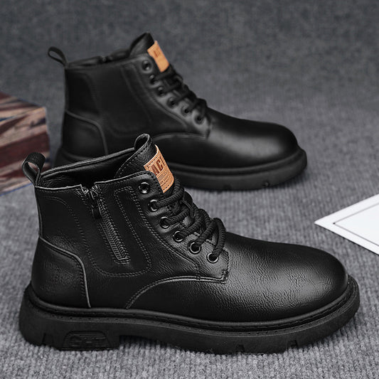 Men's British style short boots for autumn new side zipper casual retro versatile Martin boots