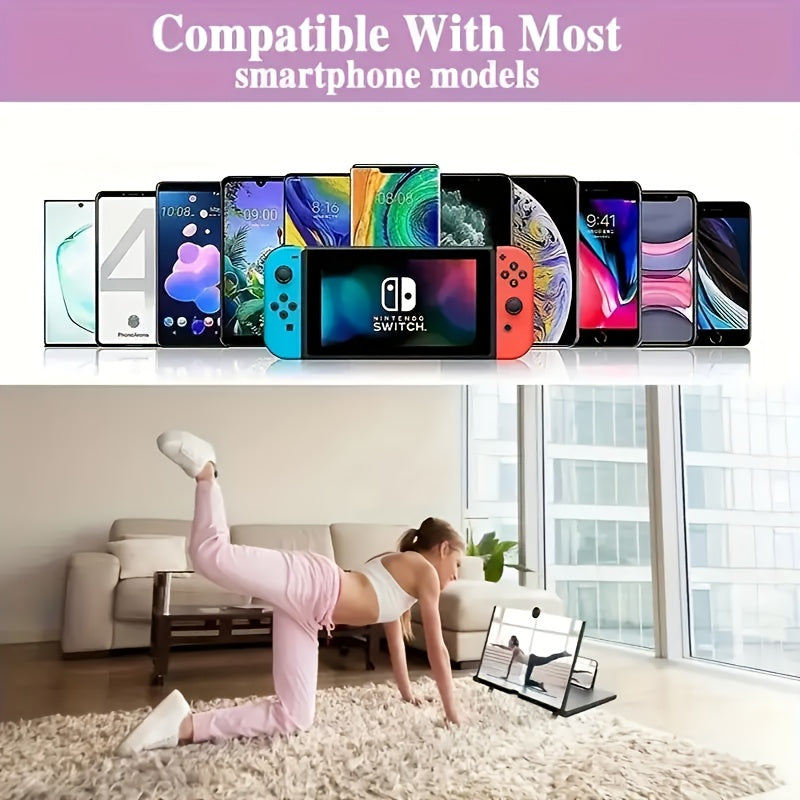 Phone Screen Magnifier Stand - Instantly Turns Your Phone into a Tablet for Easier Movie Watching, Hands-Free & Eye-Friendly Design with Foldable Portability