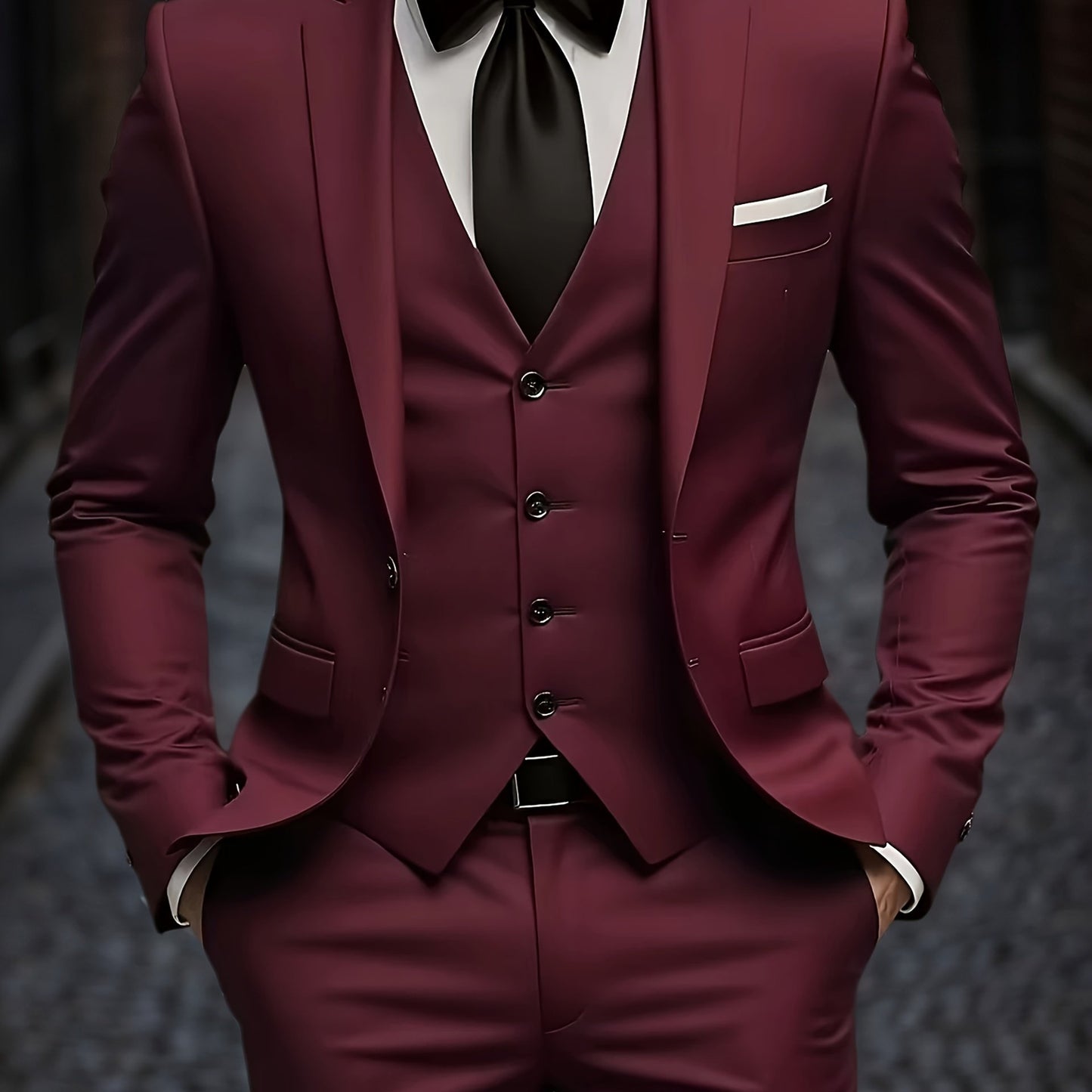 Men's Premium Three-Piece Suit Set, Plus Size Men’s, Includes Jacket and Vest – Perfect for Formal Wear Weddings Workwear Holiday Gifts