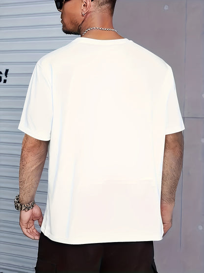 Men'S Heavyweight 210gsm 100% T-Shirt - White Crew Neck Casual Everyday & Formal Tee - Soft Breathable Fabric for Beach, Office, Parties - Minimalist Everyday Essential Wardrobe Staple, Beach T Shirt, Party Attire, Simple Des