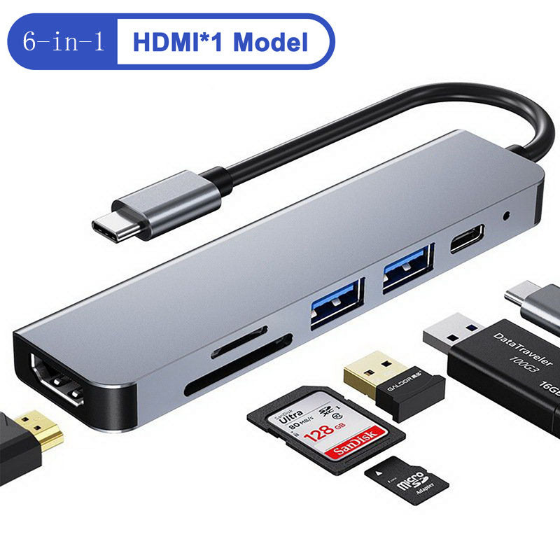 USB C Six in One Expansion Dock Notebook Multifunctional Converter