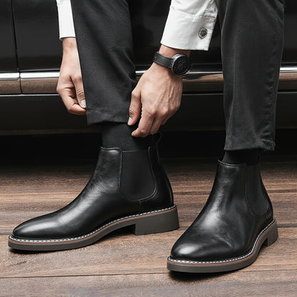 Men'S Chelsea Boots - Classic Ankle Boots with Elastic Closure, Glossy Black Faux, Cushioned Insole & Non-Slip PVC Sole - Formal & Casual Shoes for Everyday, Office, Events - Extended Sizes up to EU 46 (US Men'S 12) - Model #