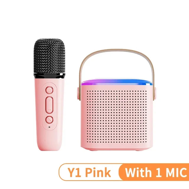 Y1 New Hot Bluetooth Speaker Portable Home Cute Karaoke Mini Wireless Audio with Microphone K Song Family Singing Machine