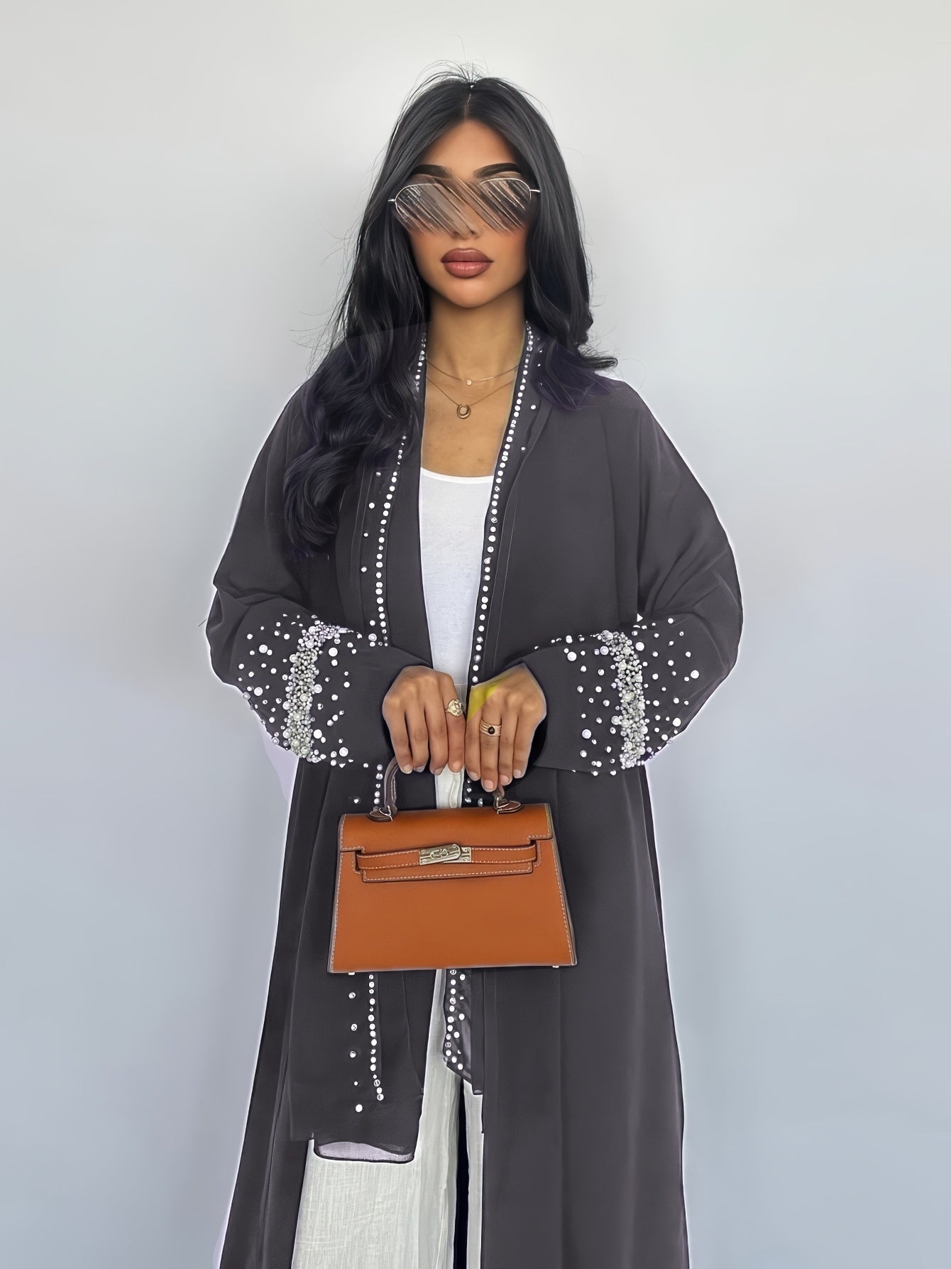 1pc 's Full-Length Arabic/Dress Abaya Robe with Matching Chiffon-like Headscarf-like Turban-like Cover - Elegant Traditional Muslim Dress for Weddings, Hajj, Umrah, Daily Wear - Hand Washable, All-Season