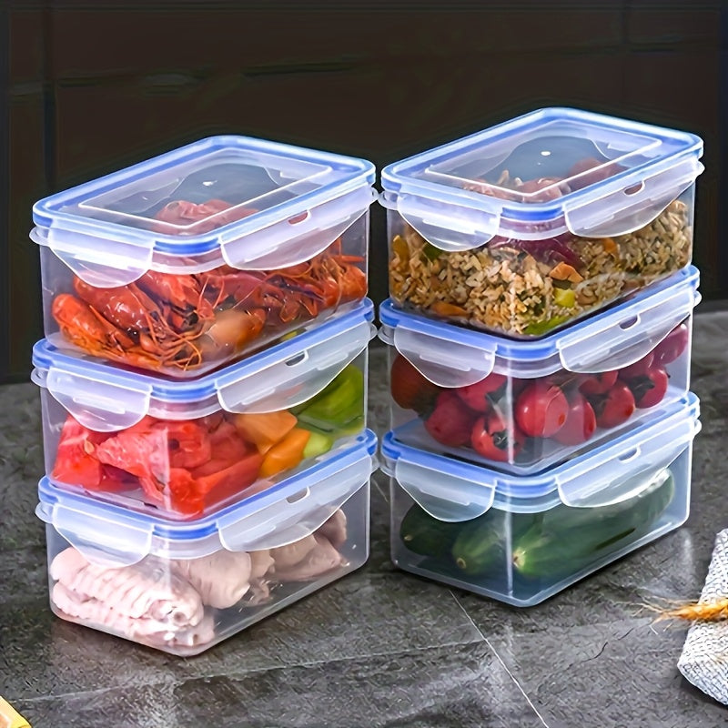 Heavy-Duty Airtight Food Storage Containers, 8pcs Set of 4 Containers + 4 Lids, Leakproof BPA-Free Dishwasher Safe, Stain-Resistant Easy-Clean Design, Stackable Space-Saving, For Meal Prep Bento Boxes Kitchen Pantry