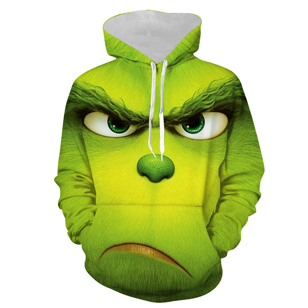 The Grinch With 3D Digital Printing Sweater Zipper Hooded Pullover Cosplay Anime Male