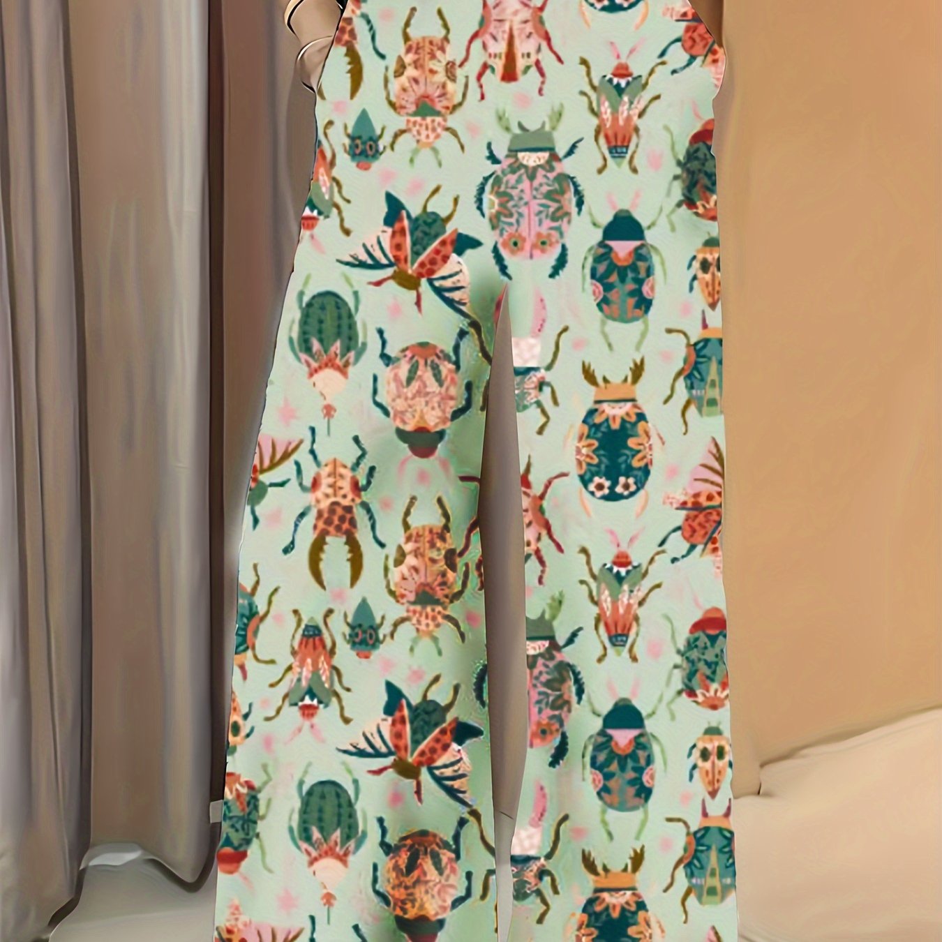 Women's Wide-Leg Trousers with Elastic Waist & Loose Fit - Casual Summer Pants, Non-Stretch Machine-Washable Fabric, Spring/Fall Long Pants for Dresses/Skirts Outfits (No Stretch) - Female Casual Wear Style