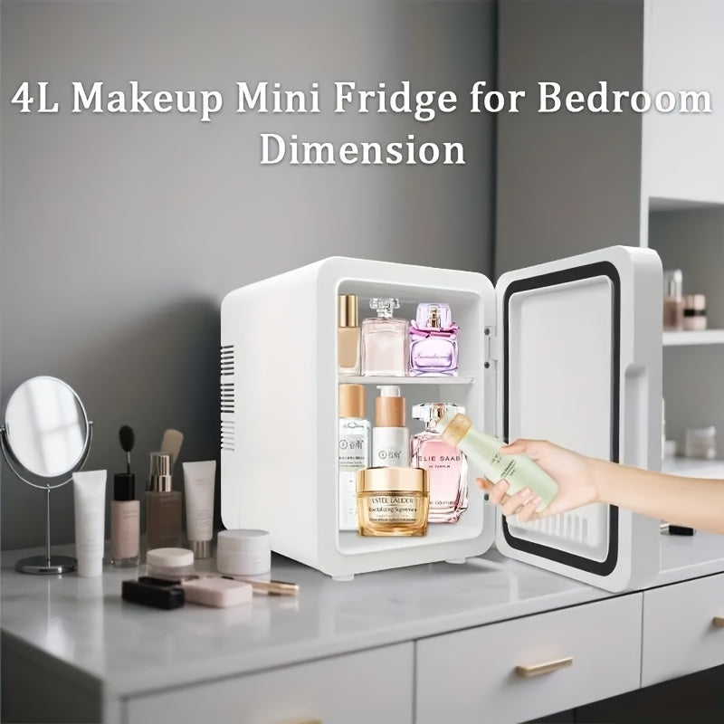 4L Car Refrigerator & Mini Fridge Dual-Purpose – Portable Cooler/Warmer for Commute, Lightweight, Low Noise, Energy-Efficient, USB Powered, Digital Display – Ideal for Travel & Daily Use