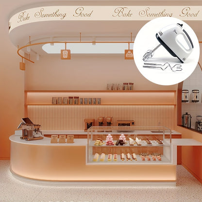 PANCERKA 7-Speed Electric Handheld Mixer with Beaters & Dough Hooks - Lightweight Ergonomic Design, Powerful Motor for Baking, Whisking, Beating Eggs - EU Plug (220V), Egg Whisking, Ergonomic Mixer, Durable Construction