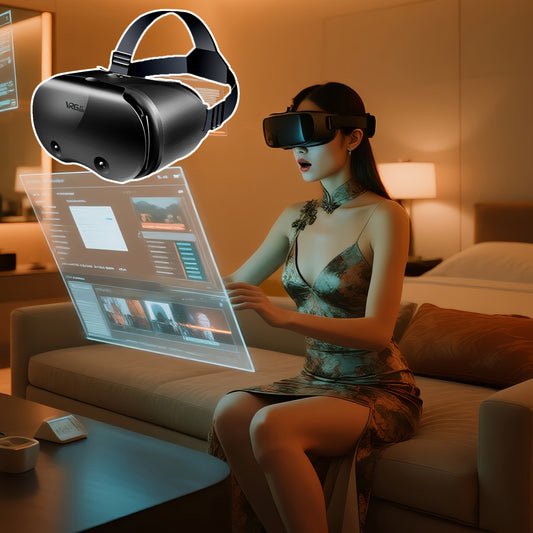 Surprise Gift: VR Glasses for Smartphones - 3D VR Headset with Adjustable Headband & Lenses, No Charging//Electronics, Compatible with iPhone/, PC/PS4/ Switch, Ultra-Realistic Private Cinema Experience, Plug & Play, Ideal for