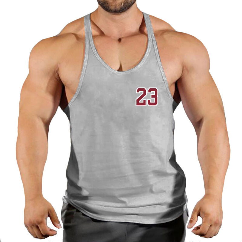 Sportswear vest men's round neck men's cotton vest loose shoulder sleeveless basketball suit