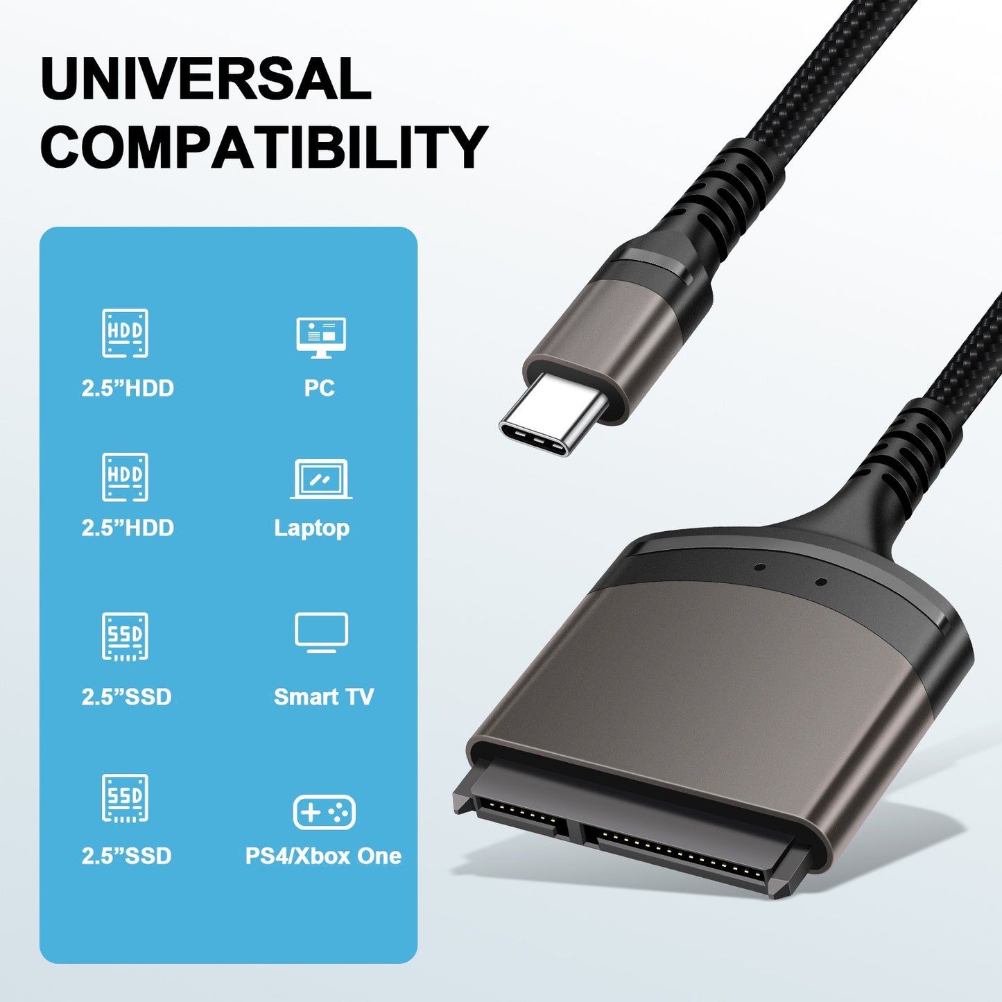 TYPE-C to SATA easy drive cable serial hard drive 2.5-inch portable hard drive adapter cable USB aluminum alloy shell