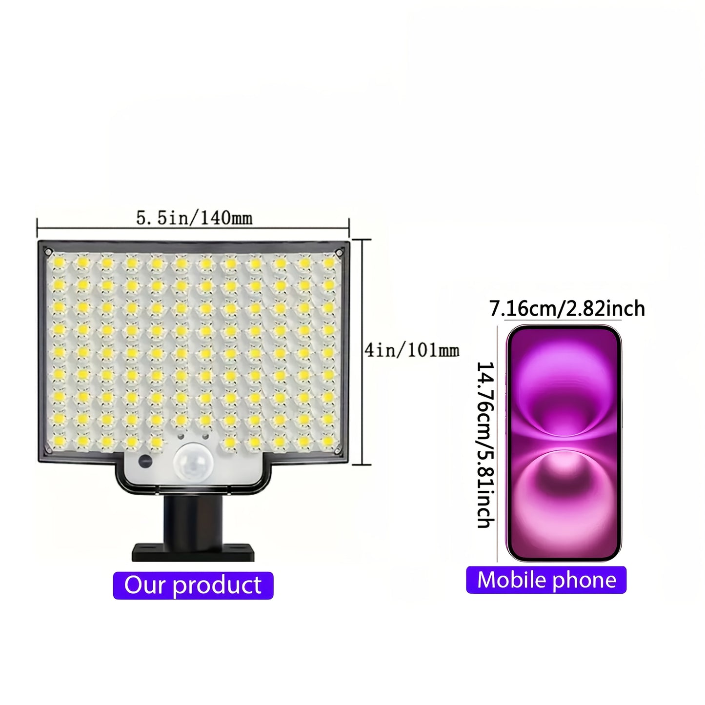 [Solar Wall Sconce] solar wall sconce, 106 LED solar outdoor light with motion sensor, adjustable angle, yard garden solar wall sconce with 110inch cable