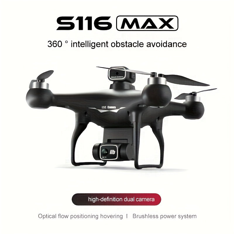 Say goodbye to complex operations! S116 drone one click surround, intelligent tracking super convenient, dual electrically adjustable cameras+optical flow positioning, obstacle avoidance on all sides, easy to capture good wor