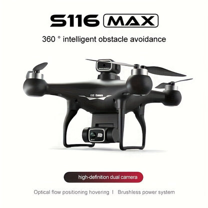 Say goodbye to complex operations! S116 drone one click surround, intelligent tracking super convenient, dual electrically adjustable cameras+optical flow positioning, obstacle avoidance on all sides, easy to capture good wor