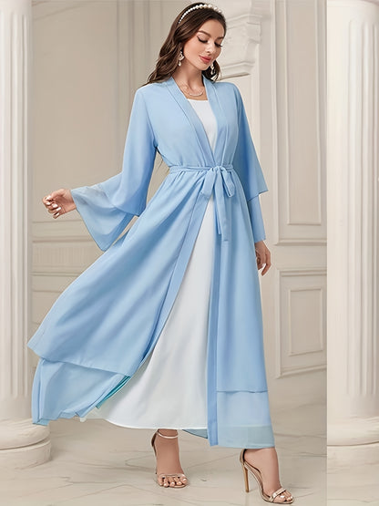 Abaya Muslim Women's Casual Solid Color Elegant Batwing Sleeve Long Loose Robe Maxi Dress Middle Eastern Saudi Dubai Turkish Traditional Arabic Kaftan