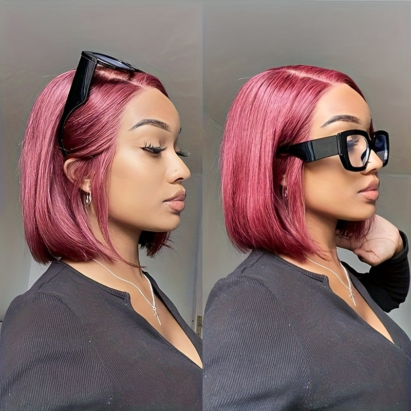 Brazilian 99J Burgundy Lace Front BOB Wigs Human Hair Bob Wig 13x4 Lace Frontal Short Bob Color Wigs Human Hair Pre Plucked Natural Hairline Wine Red Wigs for Women
