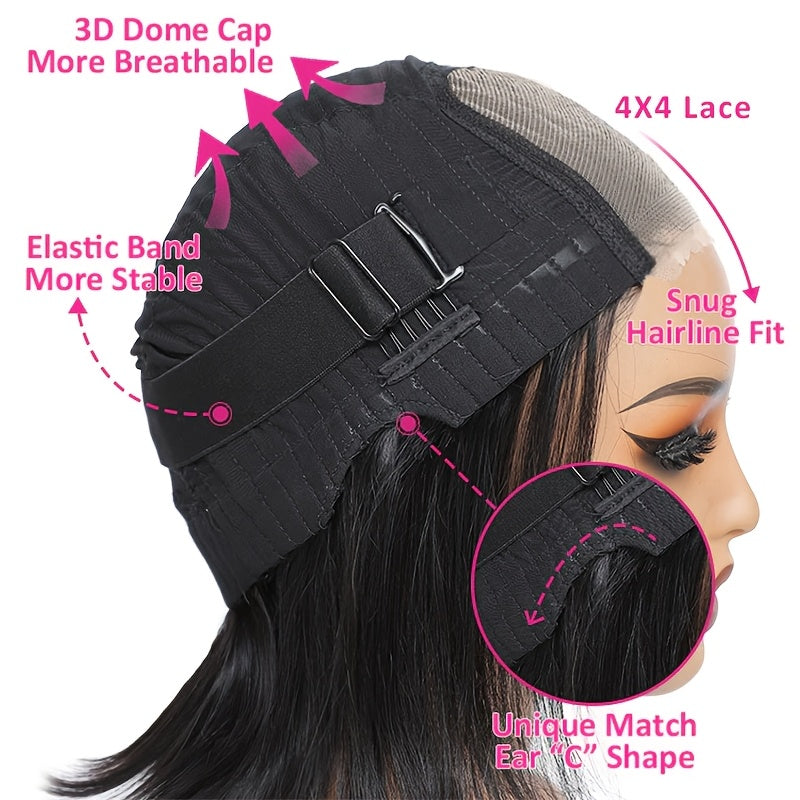 Wear And Go Glueless Wigs Human Hair Pre Plucked Pre Cut For Beginners Water Wave Lace Front Wigs Human Hair 4x4 Lace Frontal Water Wave Wig Human Hair Wigs For Black Women 50.8 cm