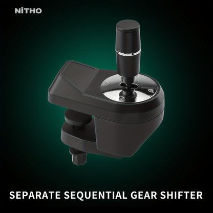 NiTHO Drive Pro ONE 10" Racing Wheel with Separate Shifter & Floor Pedals - 270° Zero Dead Zone, Ergonomic Design for PS4, Xbox, PC, Switch - Black Wheel with Red Ring, Immersive Driving Experience | Sleek Gaming Gear | Qual