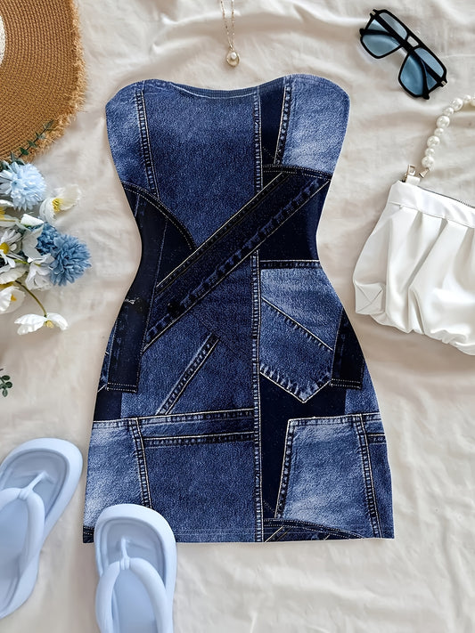 Women'S Vintage Y2K Bohemian mini dress - Off-Shoulder party, Beach Outfit, Casual Chic - Non-See-Through Fabric - All-Season Party & Everyday Summer Dress, Vacation Attire, Retro Aesthetic, Stylish Construction, Trendy Fashi