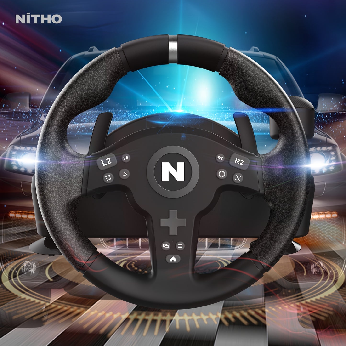 NiTHO Drive Pro ONE V200 Gaming Racing Wheel & Pedals - 270-Degree Steering Wheel with Integrated Sequential Gear Shifter, Multi-Use Motion Sensing for PC, PS4, Xbox One, Xbox Series X/S, Driving Car Simulator, Driving Simula