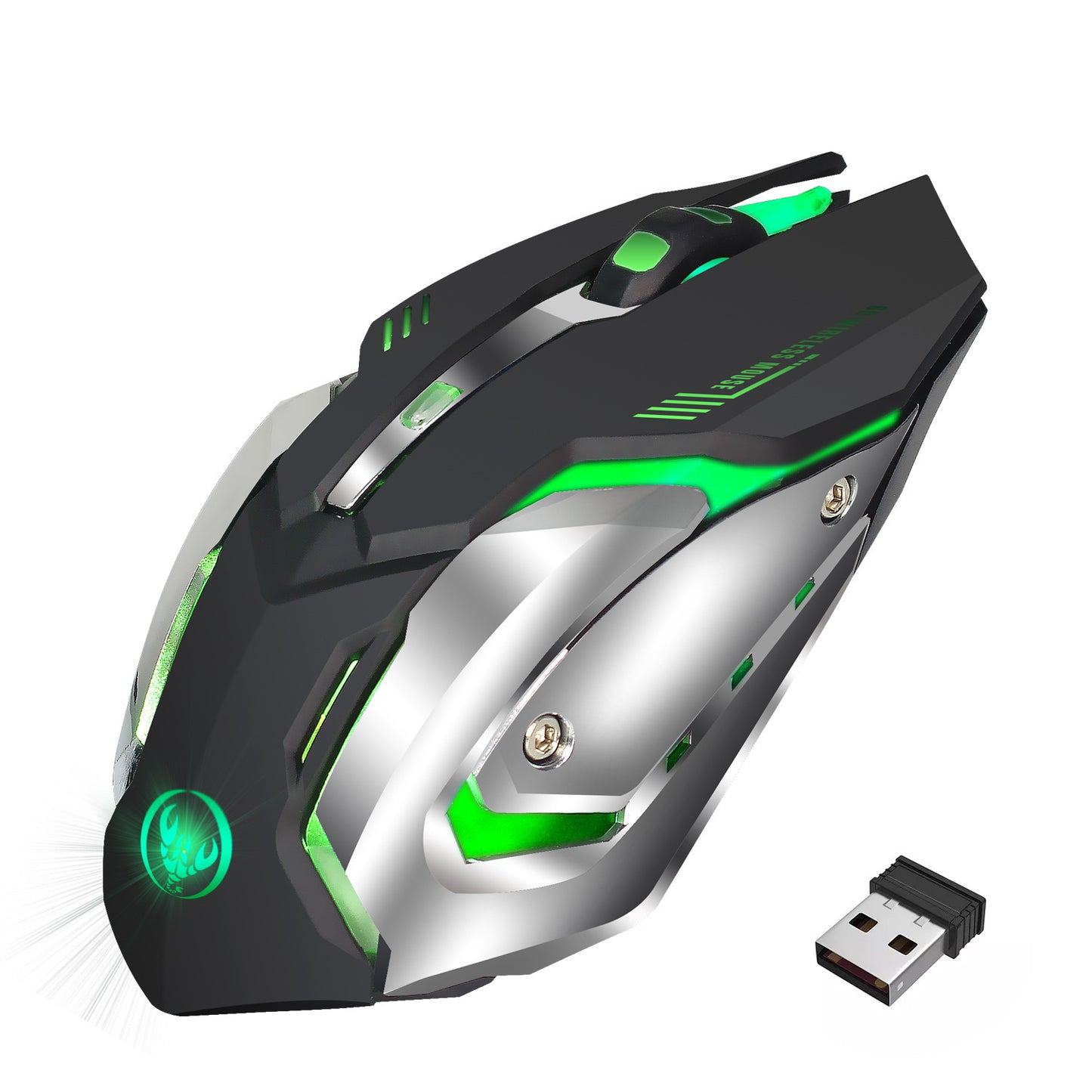 Wireless gaming mouse rechargeable 2.4G mouse with built-in 600mAh RGB illuminated business office mute mouse