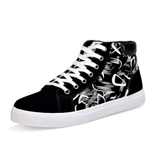 Men Vulcanized Canvas Shoes for Men Summer Graffiti High Top Men's Sneakers