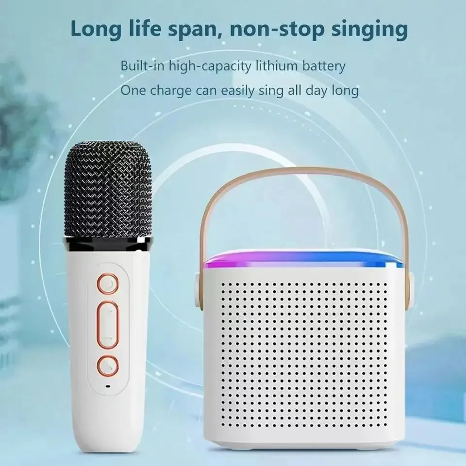 Y1 New Hot Bluetooth Speaker Portable Home Cute Karaoke Mini Wireless Audio with Microphone K Song Family Singing Machine