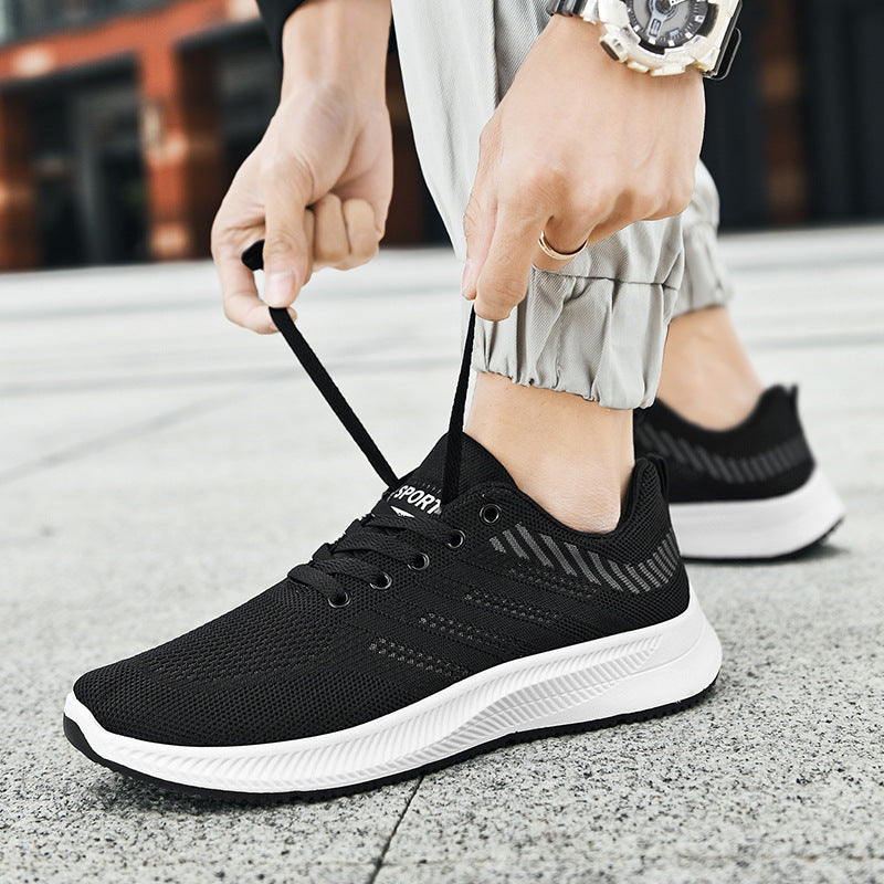 Men's soft soled comfortable running casual shoes Flyknit sports shoes Men's casual shoes