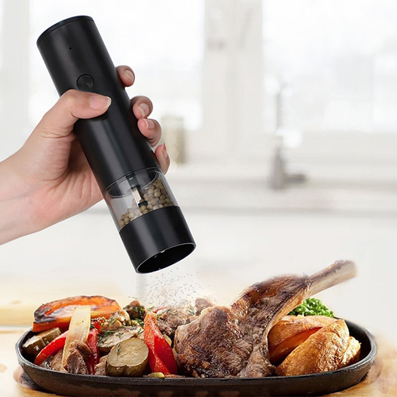 USB Charging Electric Pepper & Sea Salt Grinder with Base and Double Support for Easy Charging and Use