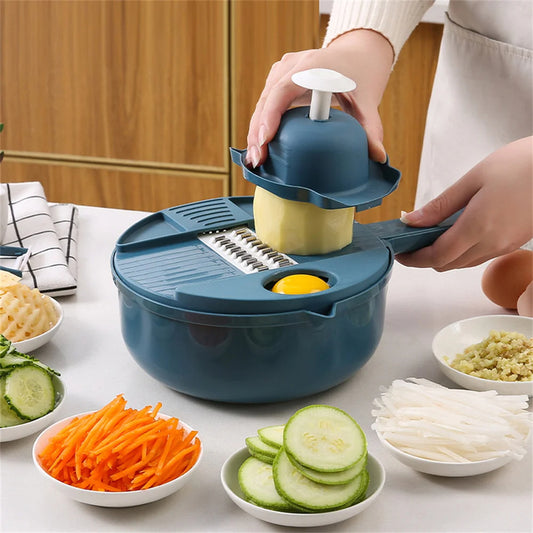 Vegetable Cutter Multifunctional Potato Shredder Household Scraping Radish Grater Slicer with Container Kitchen Gadgets