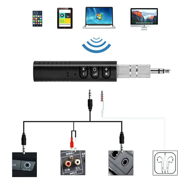 Bluetooth AUX 3,5mm Jack receptor Bluetooth manos libres llamada adaptador Bluetooth de coche transmisor de música receptores