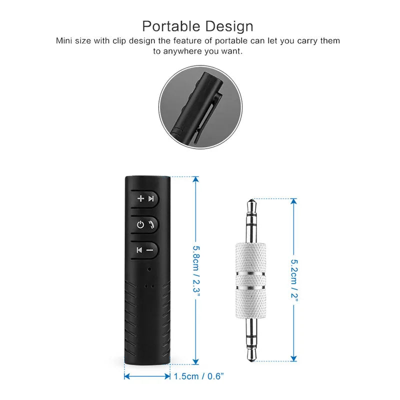 Bluetooth AUX 3,5mm Jack receptor Bluetooth manos libres llamada adaptador Bluetooth de coche transmisor de música receptores