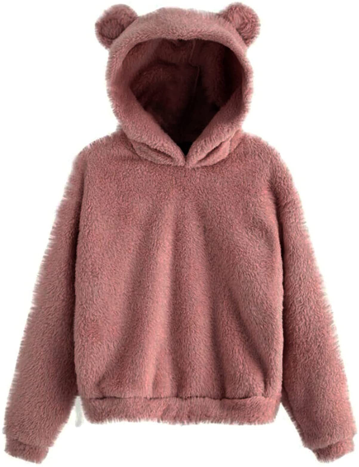 Autumn and Winter New Plush Rabbit Ear Hooded Warm Sweater Sweater Sweater